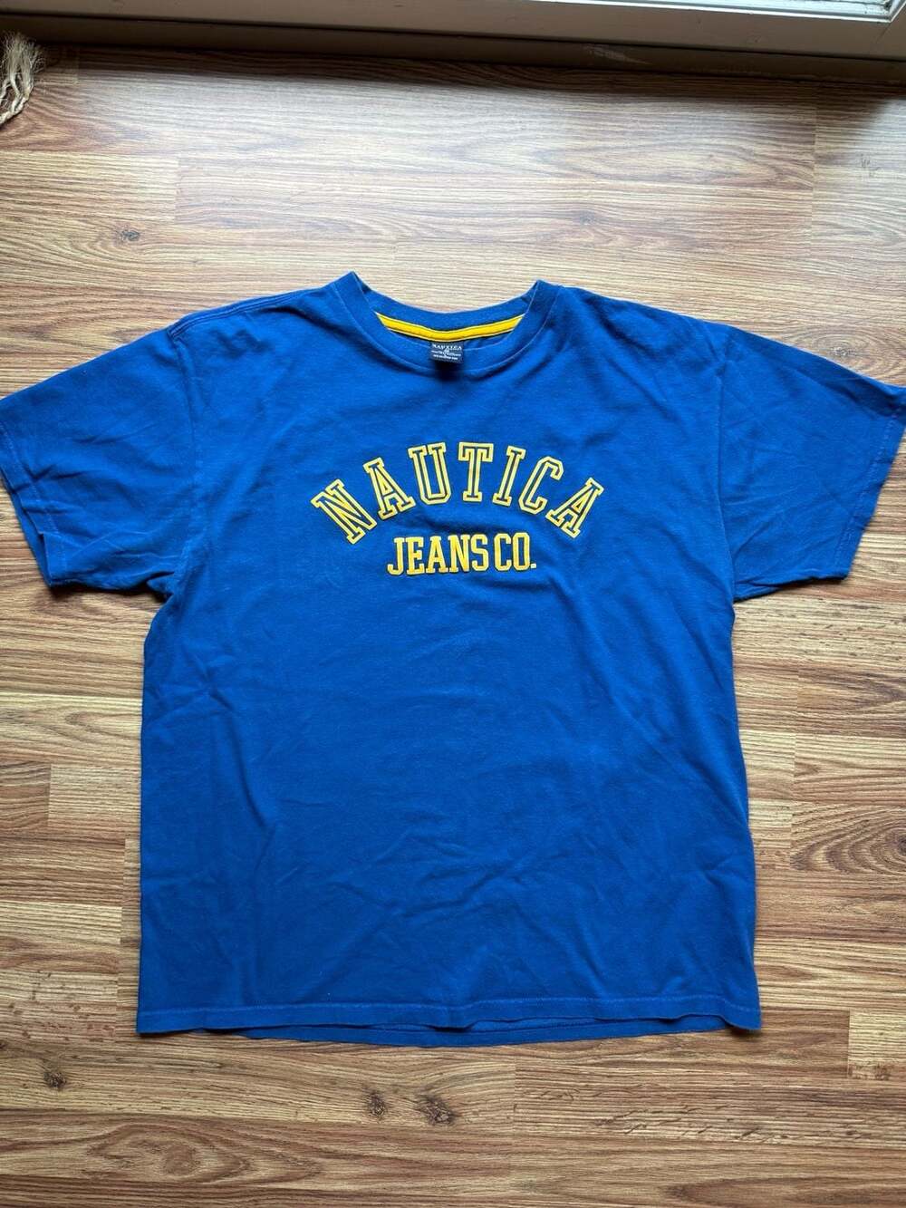 Vintage Nautica Jeans Co Spell Out T-Shirt Blue Men's Large